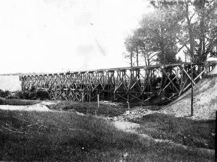 Szittkehmen Ostpreußen Neubau der Eisenbahn-Brücke 1914_1