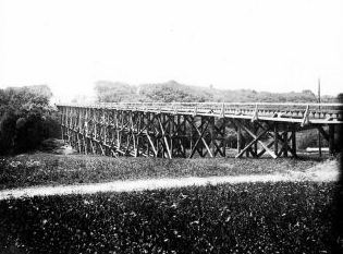 Szittkehmen Ostpreußen Neubau der Eisenbahn-Brücke 1914_2